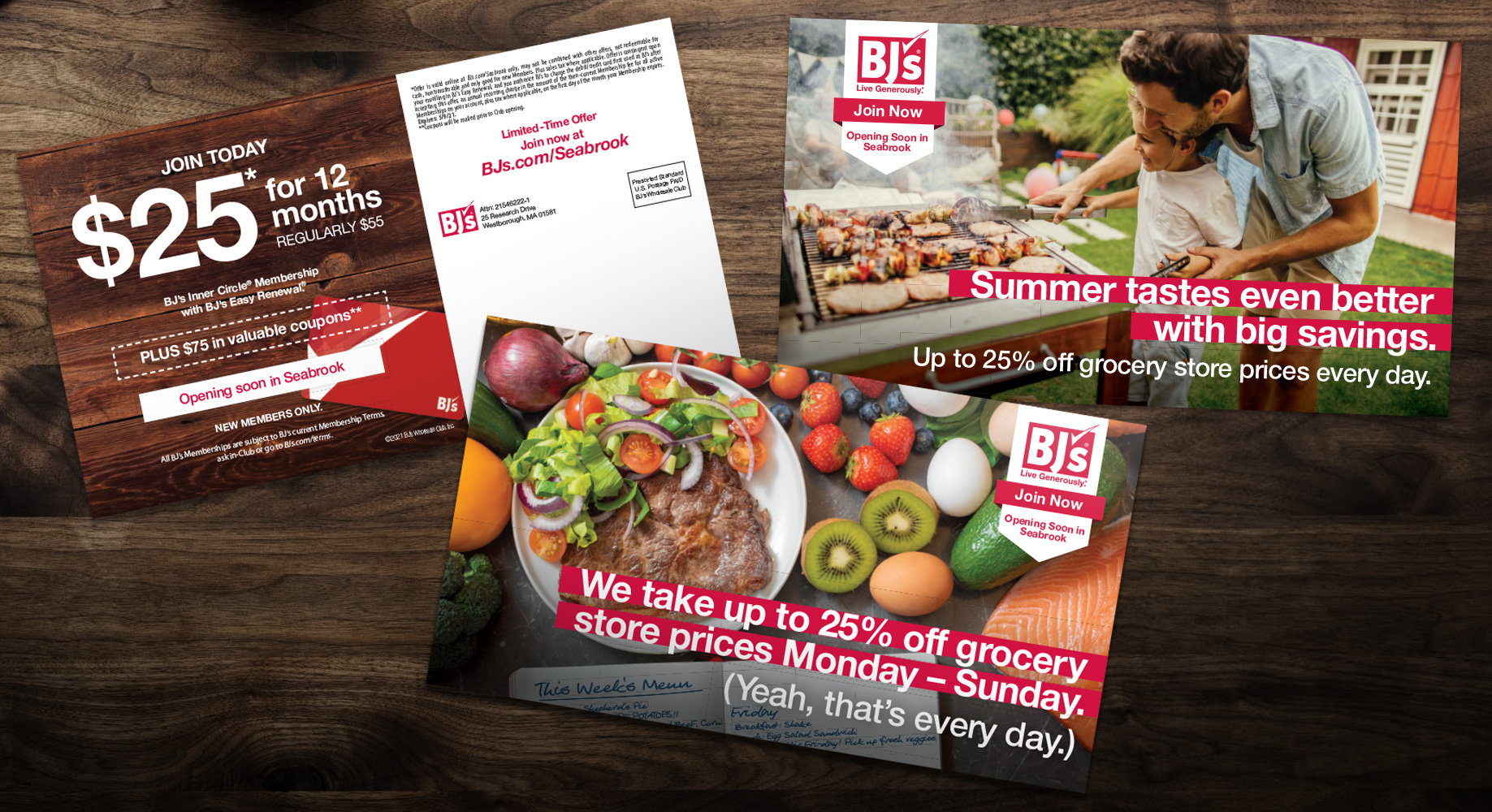 Postcard examples for new club grand opening promotions